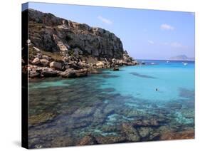 Reef and Sea, Cala Rossa, Favignana Island, Trapani, Sicily, Italy, Mediterranean, Europe-Vincenzo Lombardo-Stretched Canvas