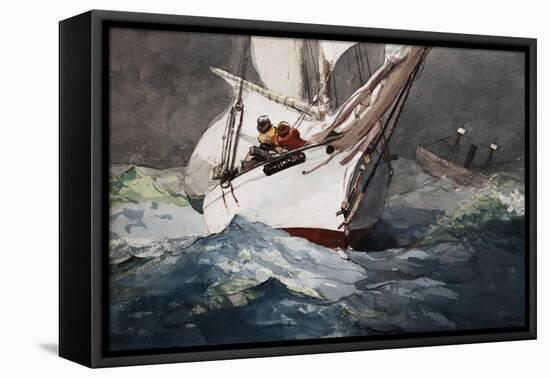 Reefing Sails Around Diamond Shoals, Cape Hatteras by Winslow Homer-Geoffrey Clements-Framed Stretched Canvas