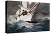 Reefing Sails Around Diamond Shoals, Cape Hatteras by Winslow Homer-Geoffrey Clements-Stretched Canvas
