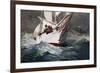 Reefing Sails Around Diamond Shoals, Cape Hatteras by Winslow Homer-Geoffrey Clements-Framed Giclee Print