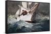 Reefing Sails Around Diamond Shoals, Cape Hatteras by Winslow Homer-Geoffrey Clements-Framed Stretched Canvas