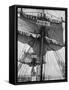 Reefing Topsails on Board the Training Ship HMS 'Impregnable, Devonport, Devon, 1896-WM Crockett-Framed Stretched Canvas