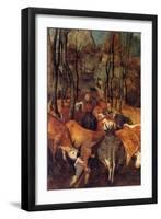 Reentry of Herds in Autumn - Detail-Pieter Breughel the Elder-Framed Art Print