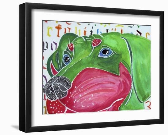 Reeves the Dachshund-Lauren Moss-Framed Giclee Print