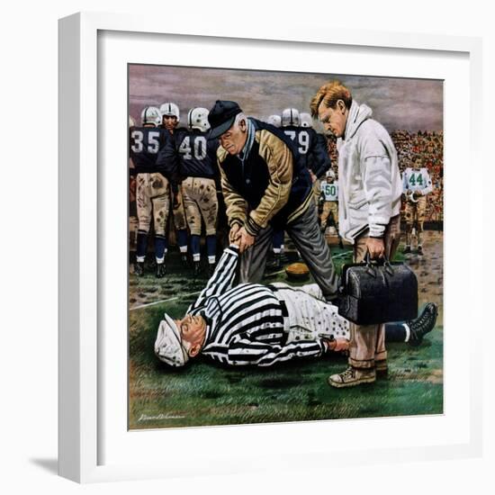 "Ref Out Cold", November 25, 1950-Stevan Dohanos-Framed Giclee Print