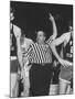 Referee Jim Enright Calling Plays and Using Hand Signals During a Game-Stan Wayman-Mounted Photographic Print