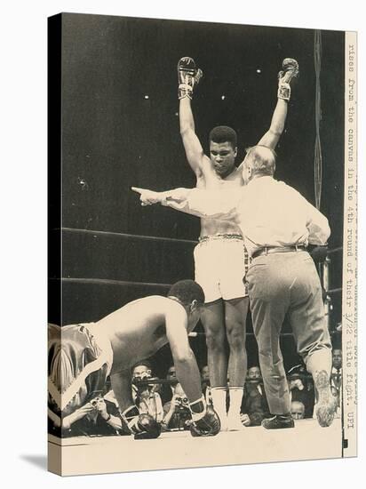 Referee John Lobianco Waves Champion Cassius Clay to a Corner-null-Stretched Canvas