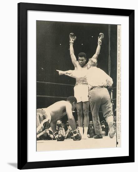 Referee John Lobianco Waves Champion Cassius Clay to a Corner-null-Framed Premium Photographic Print