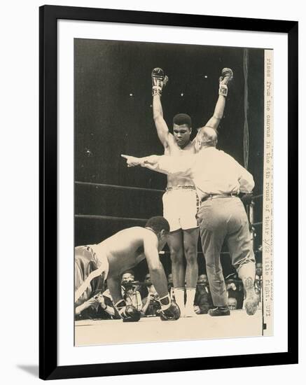 Referee John Lobianco Waves Champion Cassius Clay to a Corner-null-Framed Premium Photographic Print