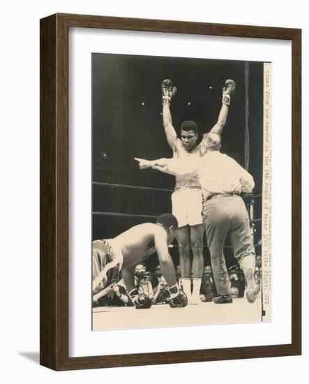 Referee John Lobianco Waves Champion Cassius Clay to a Corner-null-Framed Photographic Print