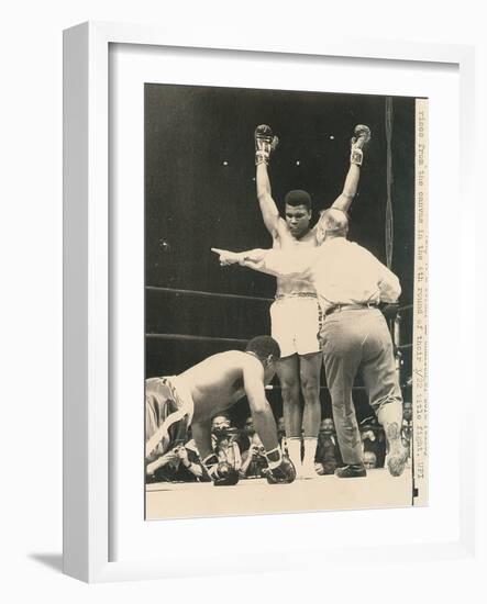 Referee John Lobianco Waves Champion Cassius Clay to a Corner-null-Framed Photographic Print