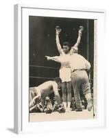 Referee John Lobianco Waves Champion Cassius Clay to a Corner-null-Framed Photographic Print