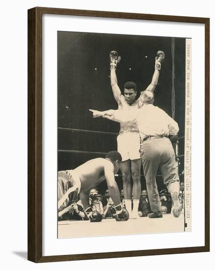 Referee John Lobianco Waves Champion Cassius Clay to a Corner-null-Framed Photographic Print