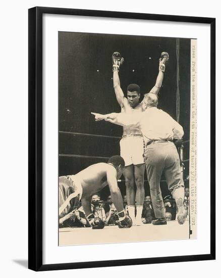 Referee John Lobianco Waves Champion Cassius Clay to a Corner-null-Framed Photographic Print