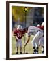 Referee Measuring for a First Down During a During a Pee Wee Football Game, Denver, Colorado, USA-null-Framed Photographic Print