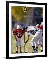 Referee Measuring for a First Down During a During a Pee Wee Football Game, Denver, Colorado, USA-null-Framed Photographic Print