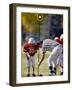 Referee Measuring for a First Down During a During a Pee Wee Football Game, Denver, Colorado, USA-null-Framed Photographic Print