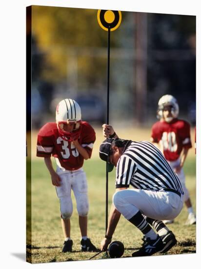 Referee Measuring for a First Down During a During a Pee Wee Football-null-Stretched Canvas