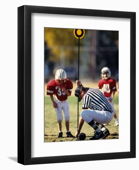 Referee Measuring for a First Down During a During a Pee Wee Football-null-Framed Photographic Print