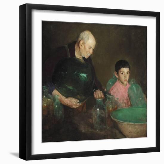 Refining Oil, C.1910 (Oil on Canvas)-Charles Webster Hawthorne-Framed Giclee Print