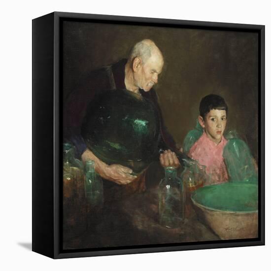 Refining Oil, C.1910 (Oil on Canvas)-Charles Webster Hawthorne-Framed Stretched Canvas