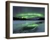 Reflected Aurora Over a Frozen Laksa Lake, Nordland, Norway-Stocktrek Images-Framed Premium Photographic Print