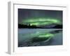 Reflected Aurora Over a Frozen Laksa Lake, Nordland, Norway-Stocktrek Images-Framed Premium Photographic Print