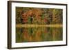 Reflected autumn colors at Echo Lake State Park, New Hampshire, USA-Michel Hersen-Framed Photographic Print