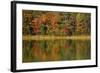 Reflected autumn colors at Echo Lake State Park, New Hampshire, USA-Michel Hersen-Framed Photographic Print