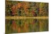 Reflected autumn colors at Echo Lake State Park, New Hampshire, USA-Michel Hersen-Mounted Photographic Print