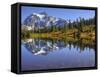 Reflected in Picture Lake, Mt. Shuksan, Heather Meadows Recreation Area, Washington, Usa-Jamie & Judy Wild-Framed Stretched Canvas