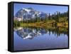 Reflected in Picture Lake, Mt. Shuksan, Heather Meadows Recreation Area, Washington, Usa-Jamie & Judy Wild-Framed Stretched Canvas