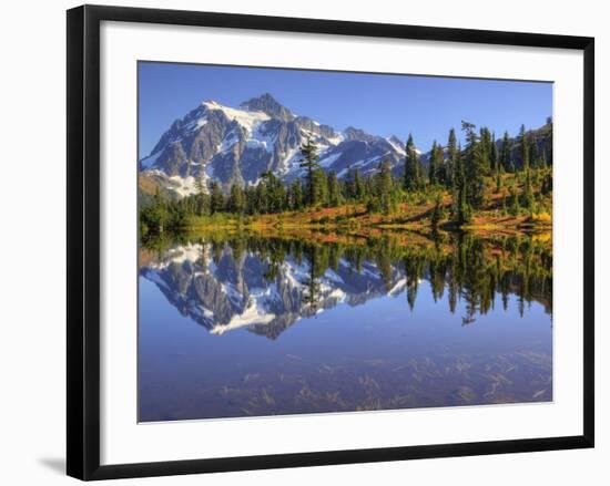 Reflected in Picture Lake, Mt. Shuksan, Heather Meadows Recreation Area, Washington, Usa-Jamie & Judy Wild-Framed Photographic Print