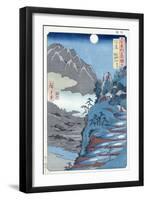 Reflected Moon, Sarashima-Ando Hiroshige-Framed Giclee Print