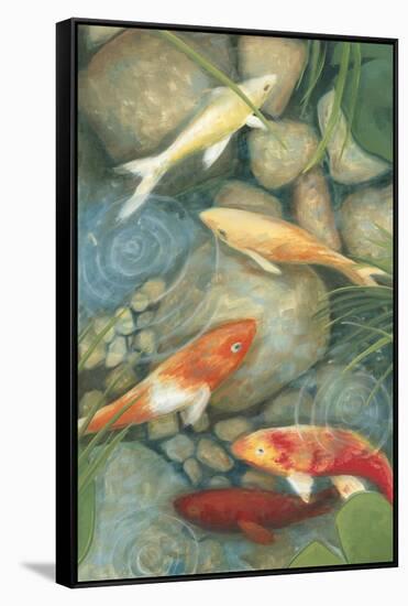 Reflecting Koi I-Megan Meagher-Framed Stretched Canvas