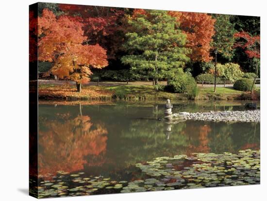 Reflecting Pool in Japanese Garden, Seattle, Washington, USA-Jamie & Judy Wild-Stretched Canvas