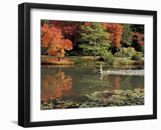 Reflecting Pool in Japanese Garden, Seattle, Washington, USA-Jamie & Judy Wild-Framed Photographic Print