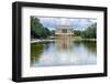 Reflecting Pool, Lincoln Memorial columns, Washington DC. Dedicated 1922, statue by Daniel French-William Perry-Framed Photographic Print