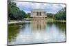 Reflecting Pool, Lincoln Memorial columns, Washington DC. Dedicated 1922, statue by Daniel French-William Perry-Mounted Photographic Print