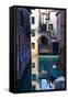 Reflection in a Canal, Venice, Italy-George Oze-Framed Stretched Canvas