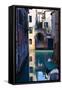 Reflection in a Canal, Venice, Italy-George Oze-Framed Stretched Canvas