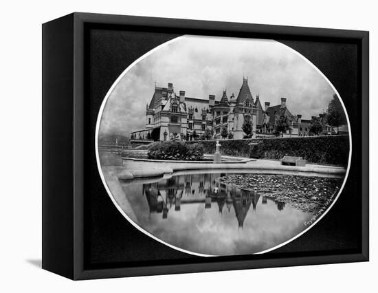Reflection in Garden Pond of Biltmore House-null-Framed Stretched Canvas