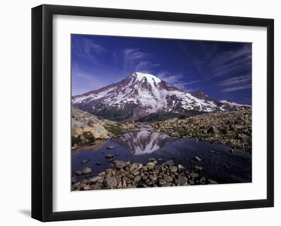 Reflection in Stream of Grinnel Glacier, Mt. Rainier National Park, Washington, USA-Jamie & Judy Wild-Framed Premium Photographic Print