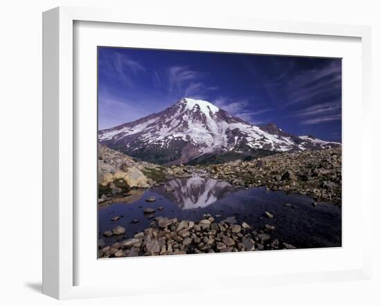 Reflection in Stream of Grinnel Glacier, Mt. Rainier National Park, Washington, USA-Jamie & Judy Wild-Framed Premium Photographic Print