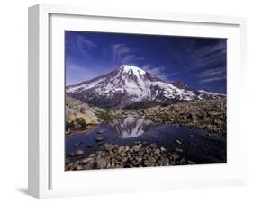 Reflection in Stream of Grinnel Glacier, Mt. Rainier National Park, Washington, USA-Jamie & Judy Wild-Framed Premium Photographic Print