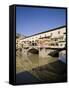 Reflection in the Arno River of the Ponte Vecchio, Florence, Tuscany, Italy, Europe-Olivieri Oliviero-Framed Stretched Canvas