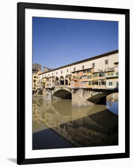 Reflection in the Arno River of the Ponte Vecchio, Florence, Tuscany, Italy, Europe-Olivieri Oliviero-Framed Photographic Print