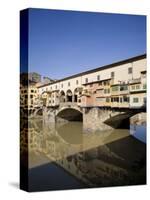 Reflection in the Arno River of the Ponte Vecchio, Florence, Tuscany, Italy, Europe-Olivieri Oliviero-Stretched Canvas