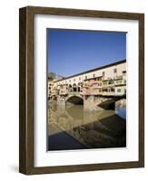 Reflection in the Arno River of the Ponte Vecchio, Florence, Tuscany, Italy, Europe-Olivieri Oliviero-Framed Photographic Print