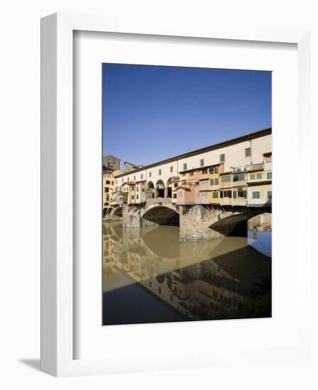 Reflection in the Arno River of the Ponte Vecchio, Florence, Tuscany, Italy, Europe-Olivieri Oliviero-Framed Photographic Print